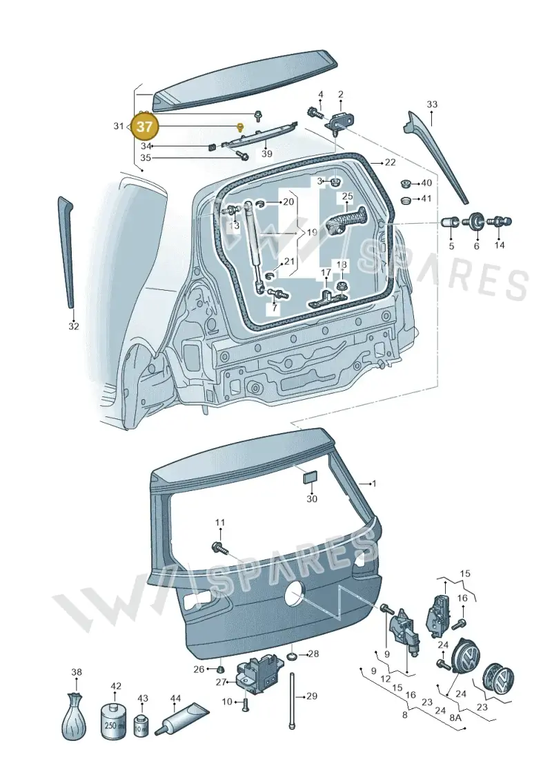 WHT003736 — Volkswagen E-Golf (2014-2021) diagram 746827100, position 37