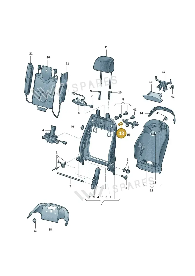 WHT003794 — Audi A6 1.8 (2015-2019) diagram 887881055, position 43