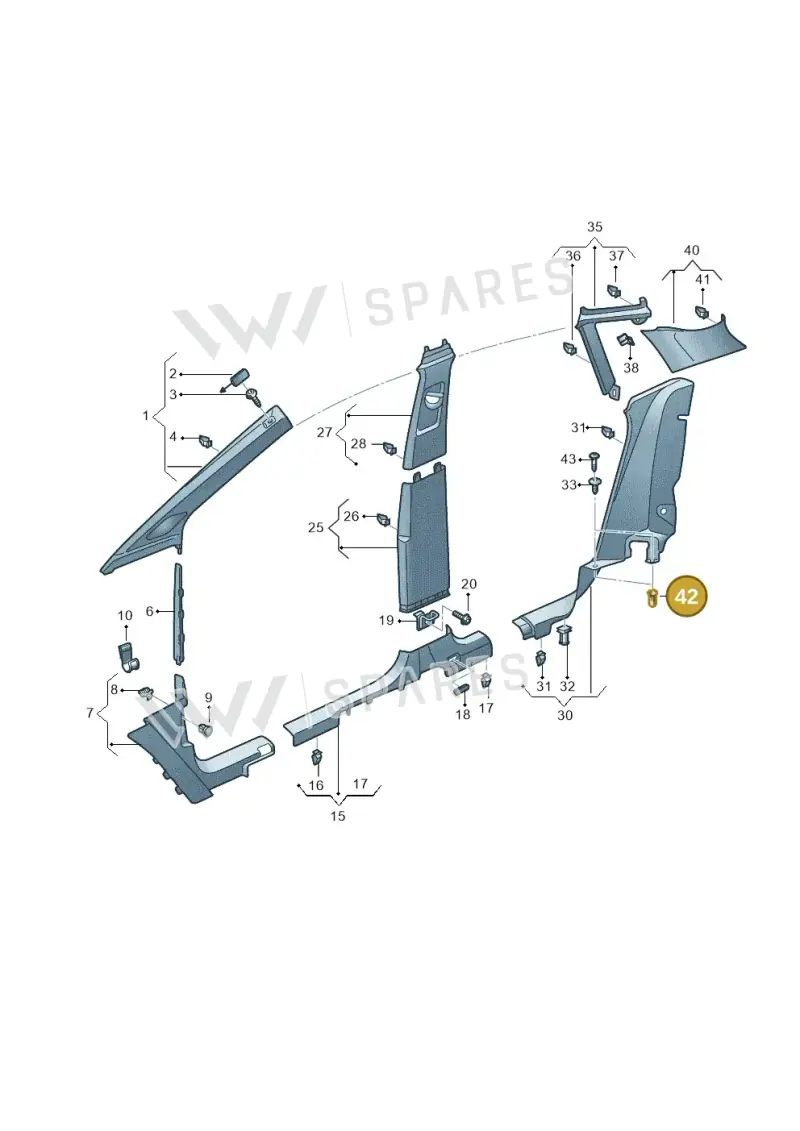 WHT003794 — Audi Q4 Sportback (2021-2025) diagram 89a867650, position 42