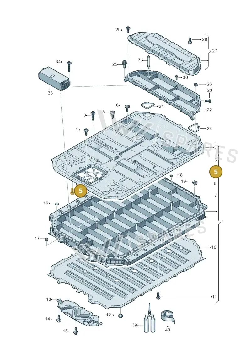 WHT003841A — Audi Q8 e-tron (2018-2025) diagram 586915550, position 5