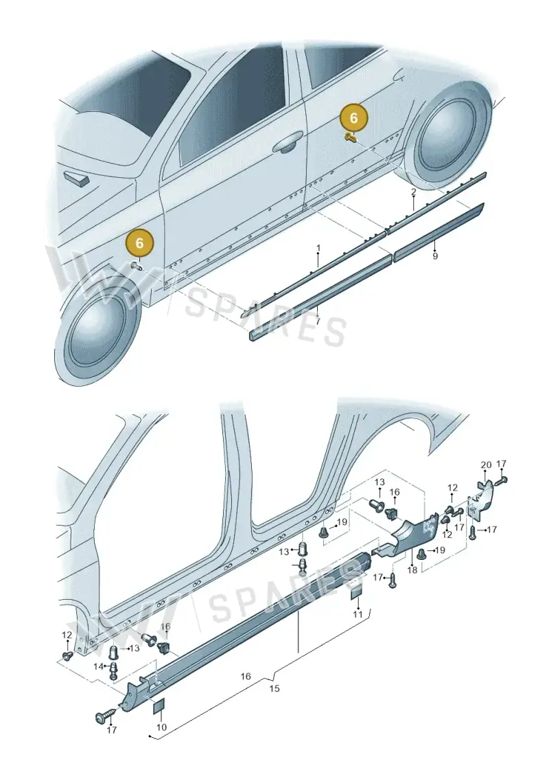 WHT003855 — Volkswagen Passat estate (2008-2011) diagram 460853200, position 6