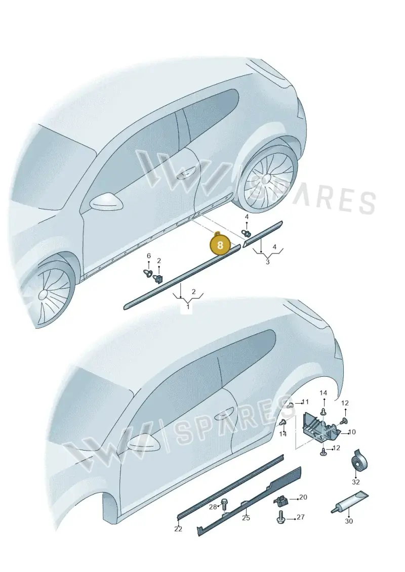 WHT003855 — Volkswagen Scirocco 2.0 (2008-2014) diagram 651853200, position 8