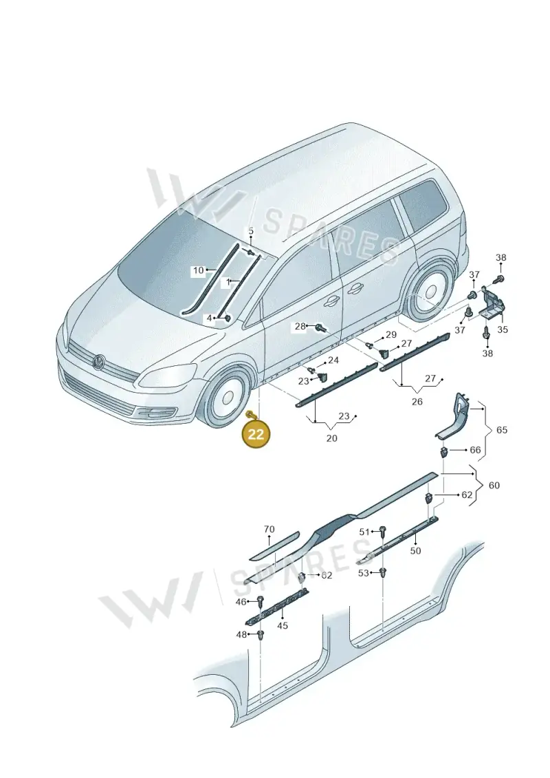 WHT003855 — SEAT Alhambra Stylance (2010-2013) diagram 689853000, position 22