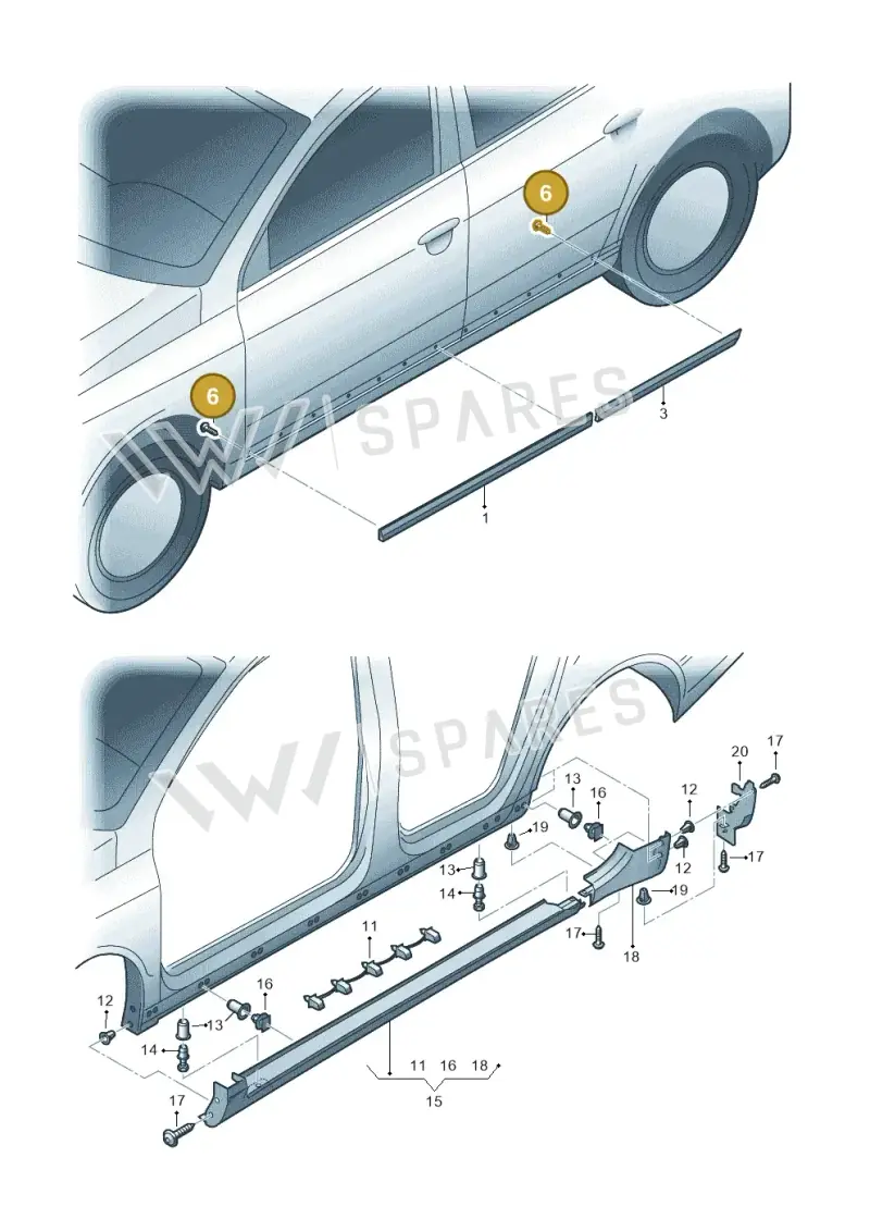 WHT003855 — Volkswagen Magotan 1.4 (2011-2012) diagram 702853200, position 6