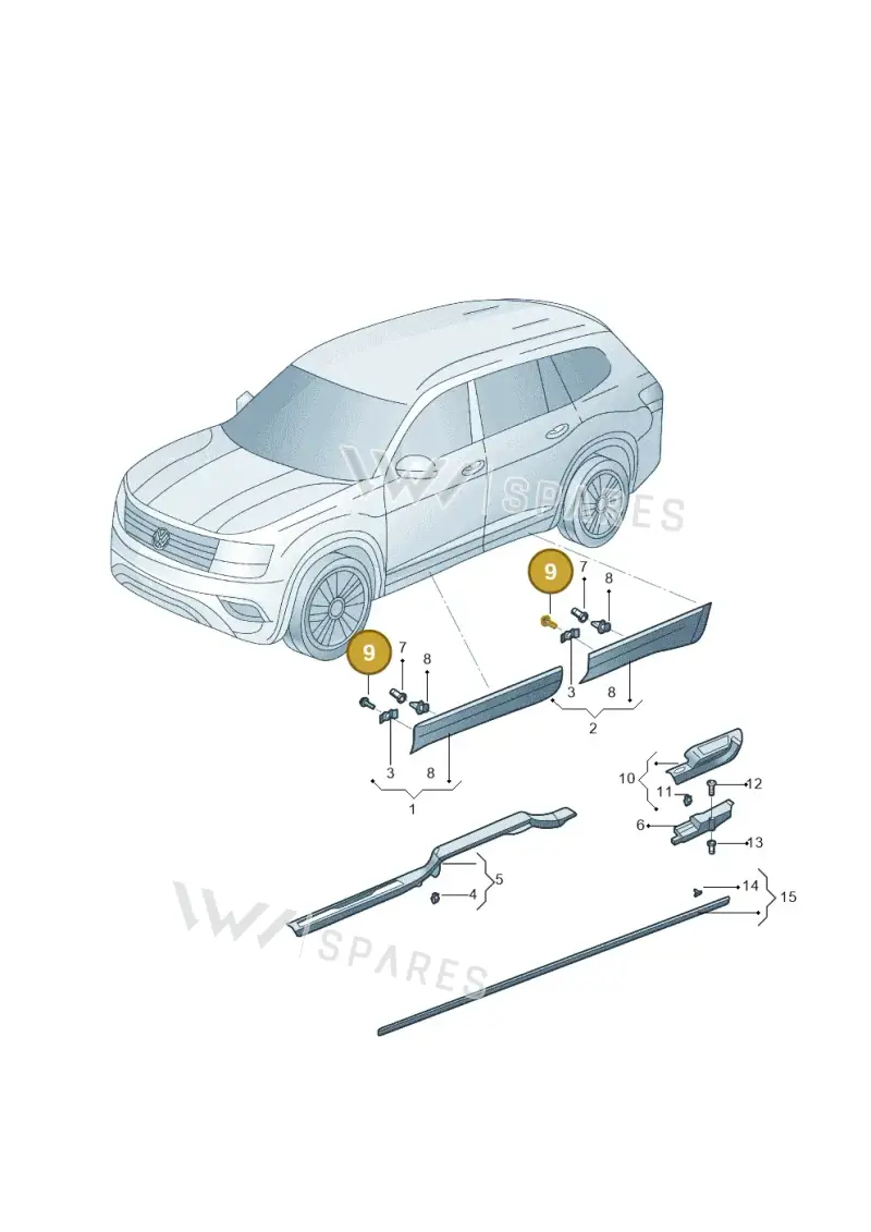 WHT003855 — Volkswagen Teramont (2016-2021) diagram 809853100, position 9