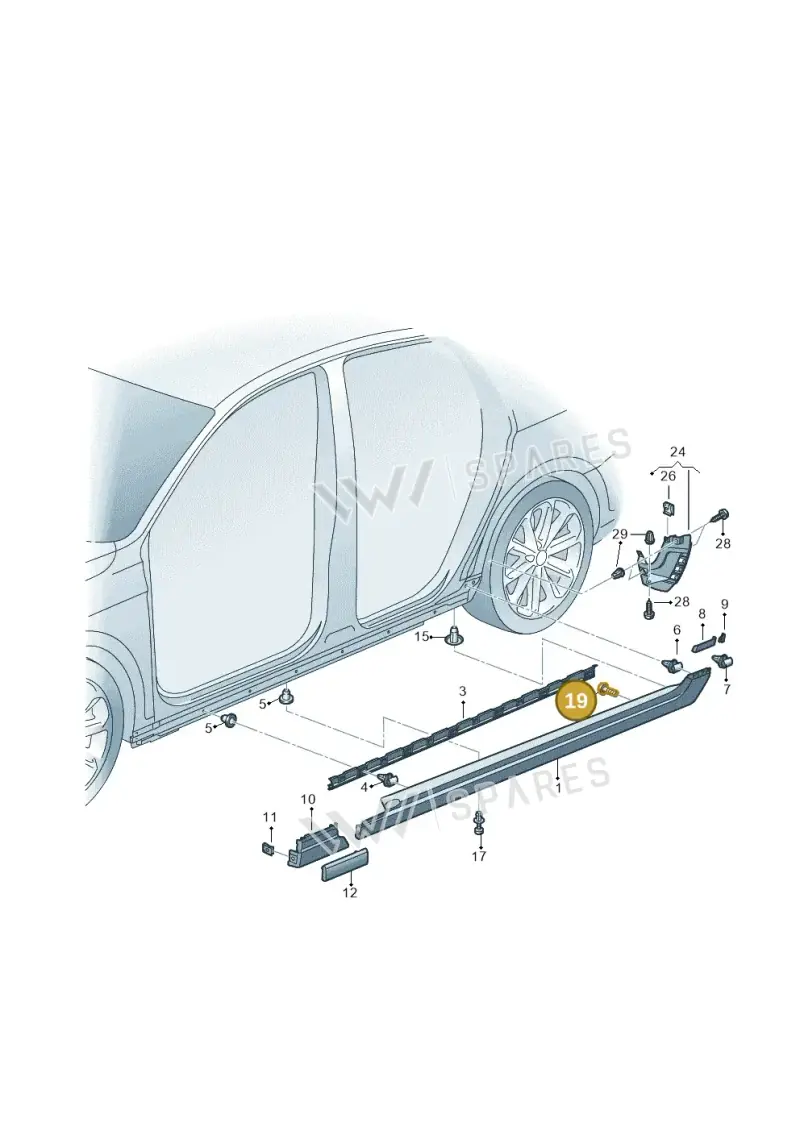 WHT003855 — Volkswagen Passat Saloon (2014-2024) diagram 793853300, position 19