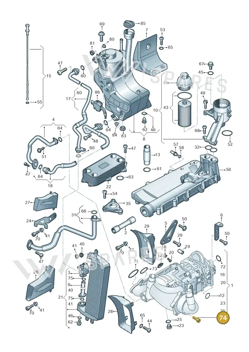 WHT003868A — Audi R8 qu. 5.2 (2012-2015) diagram 618115100, position 74
