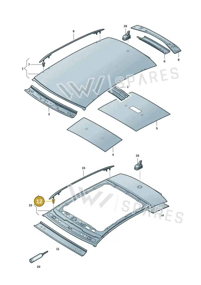 WHT003869 — Volkswagen ID.7 Limousine Pro (2023-) diagram 14b817000, position 12
