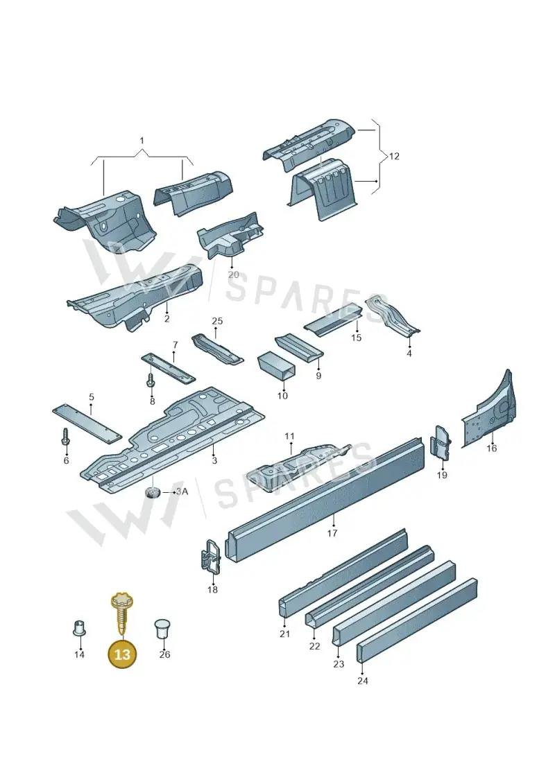WHT003873 — Audi A8 (2013-2018) diagram 696803150, position 13