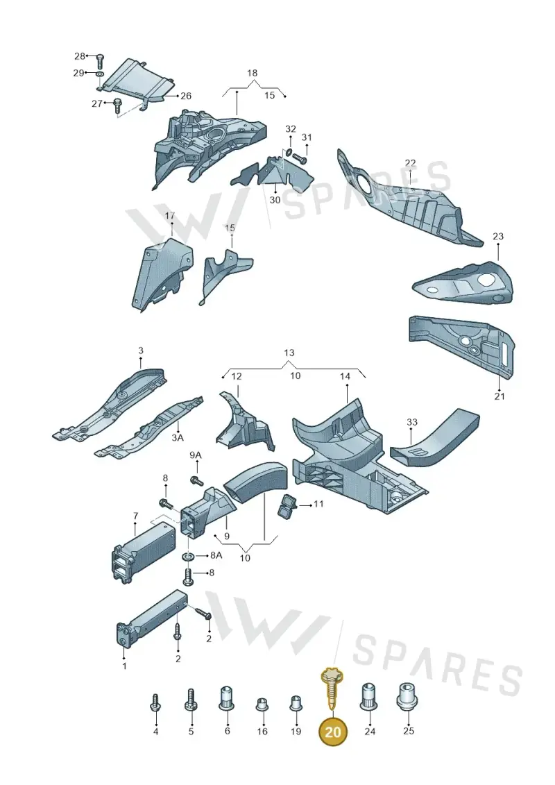 WHT003873 — Audi A8 (2013-2018) diagram 696805100, position 20