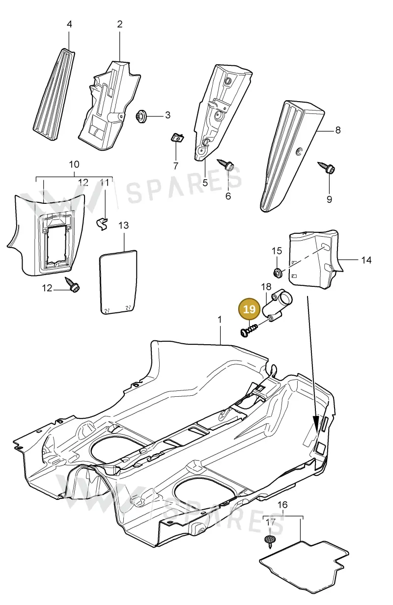 WHT004083 — Porsche GT2 RS (2009-2012) diagram p36807002, position 19