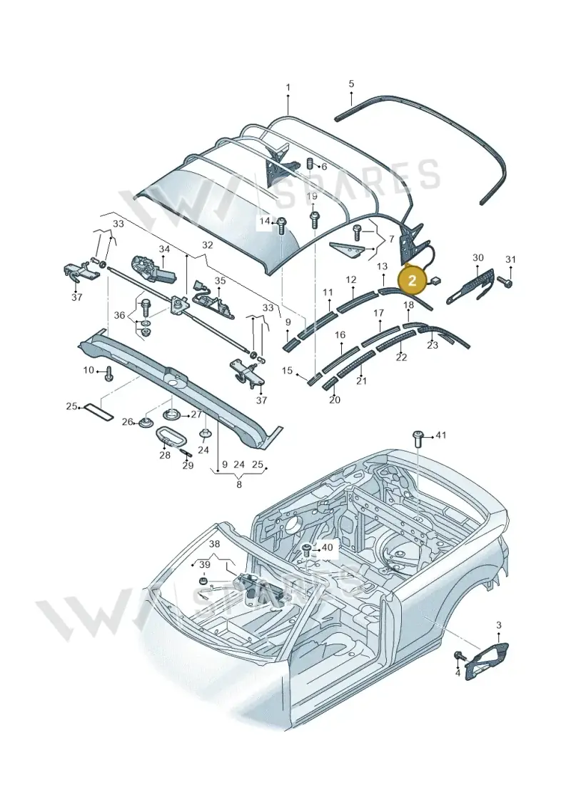 WHT004090 — Audi A3 Cab. 2.0 TDI (2007-2013) diagram 642871100, position 2
