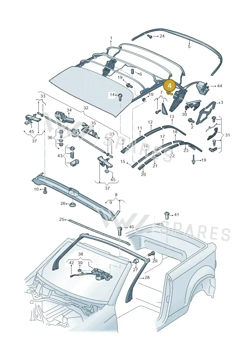 WHT004090 — Volkswagen T-Roc Cabriolet (2019-2025) diagram 718871100, position 4
