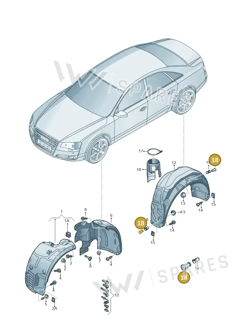 WHT004096 — Audi A8 (2013-2018) diagram 696821500, position 18