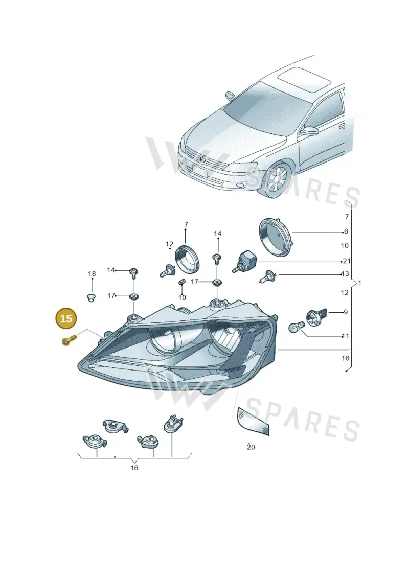 WHT004141 — Volkswagen Jetta 2.0 (2015-2015) diagram 692941000, position 15