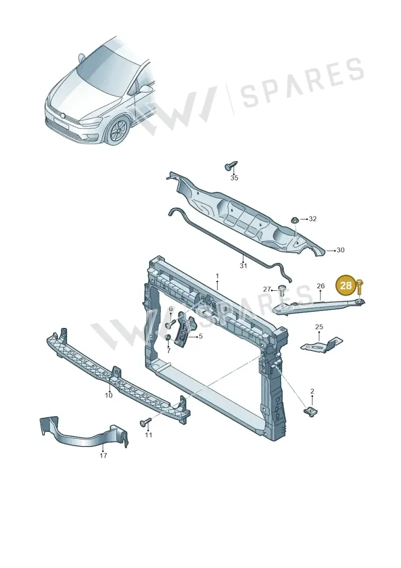 WHT004141 — Volkswagen Golf Sportsvan 1.6 (2014-2020) diagram 780805000, position 28