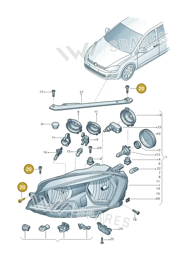 WHT004141 — Volkswagen Golf 1.6 (2015-2019) diagram 867941000, position 20