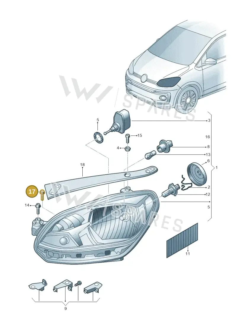 WHT004141 — Volkswagen Up! 1.0 BlueMotion (2016-2023) diagram 892941000, position 17