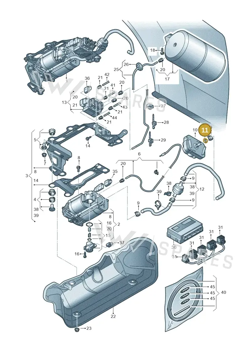 WHT004143 — Audi A8 (2013-2018) diagram 696616300, position 11