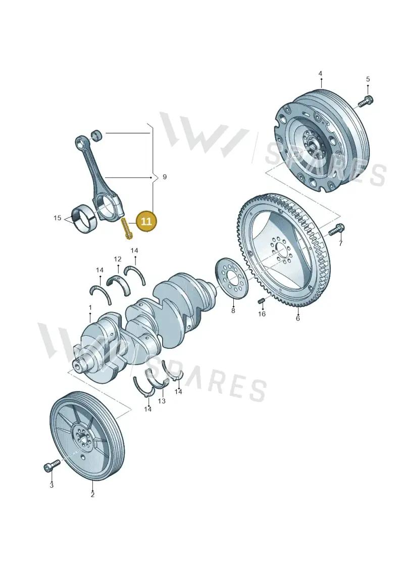 WHT004562 — Audi RS4 Av. qu. 4.2 (2012-2015) diagram 695105000, position 11