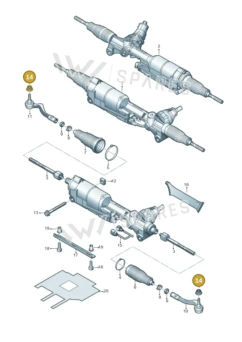 WHT004593 — Audi A7 Sportback (2014-2018) diagram 711423000, position 14