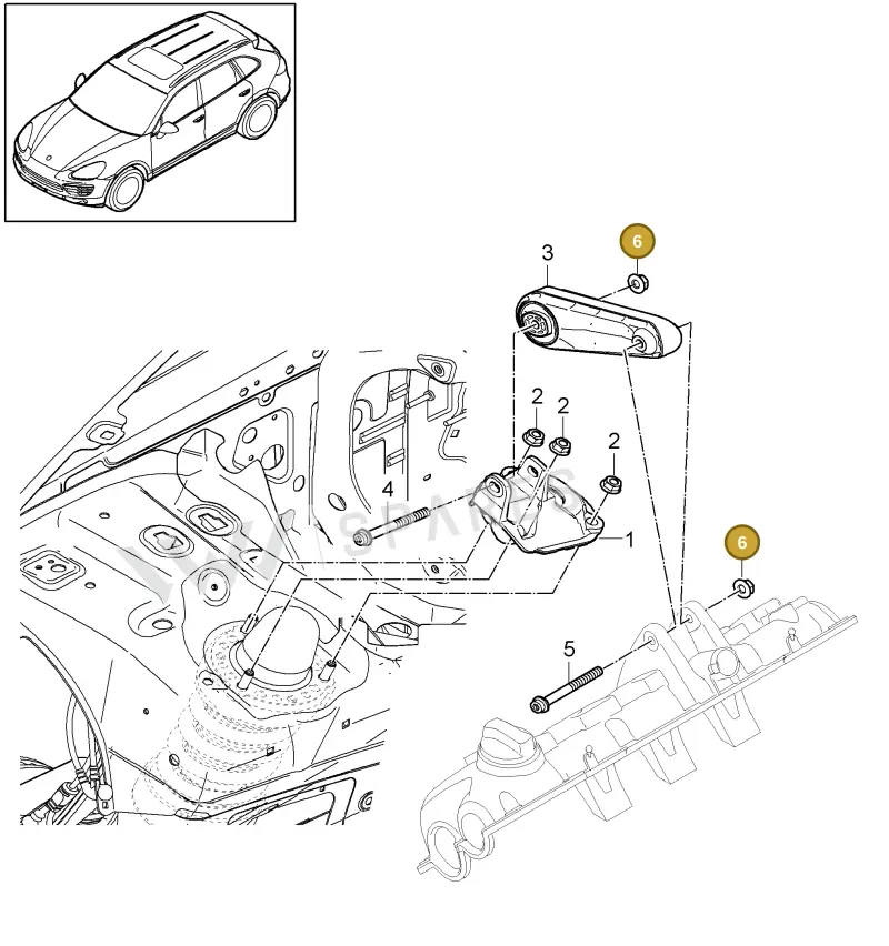 WHT004635 — Porsche Cayenne (2010-2018) diagram p37109000, position 6