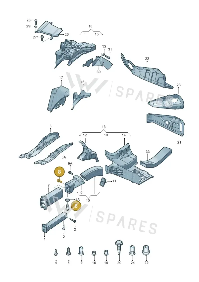 WHT004674 — Audi A8 (2013-2018) diagram 696805100, position 8