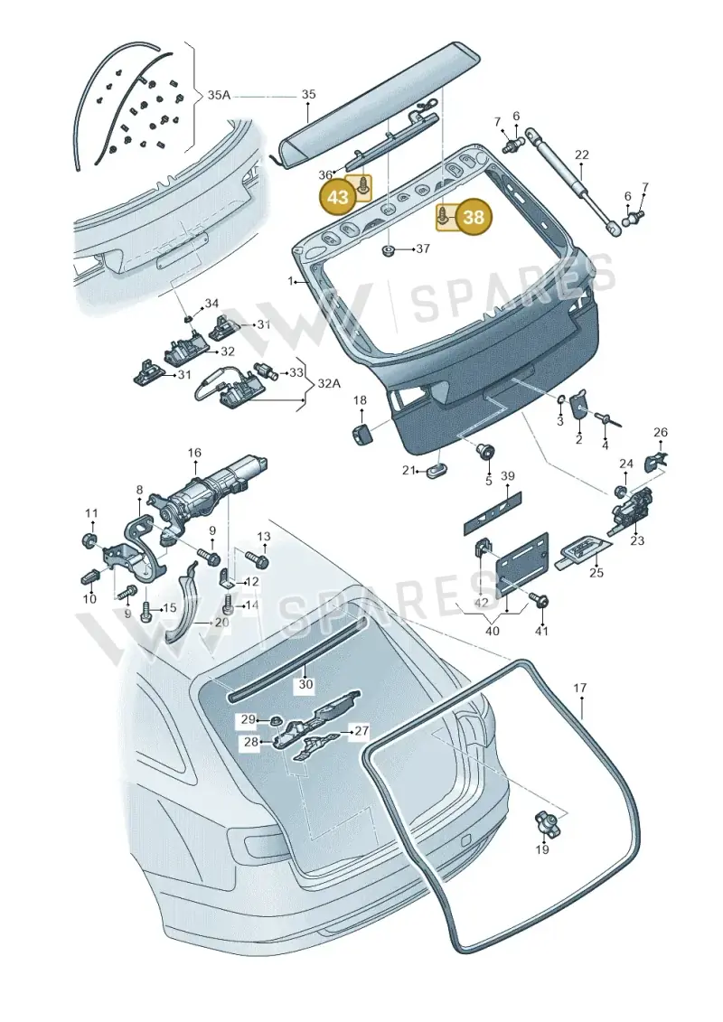 WHT004691A — Audi RS6 Avant (2013-2018) diagram 758827100, position 38+43
