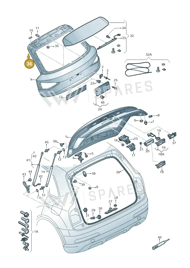 WHT004691A — Audi RS Q3 (2013-2018) diagram 764827000, position 36
