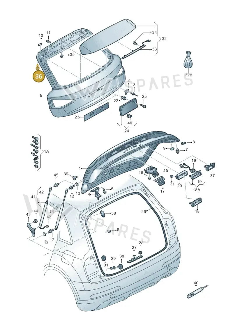 WHT004691A — Audi Q3 1.4 (2016-) diagram 728827000, position 36