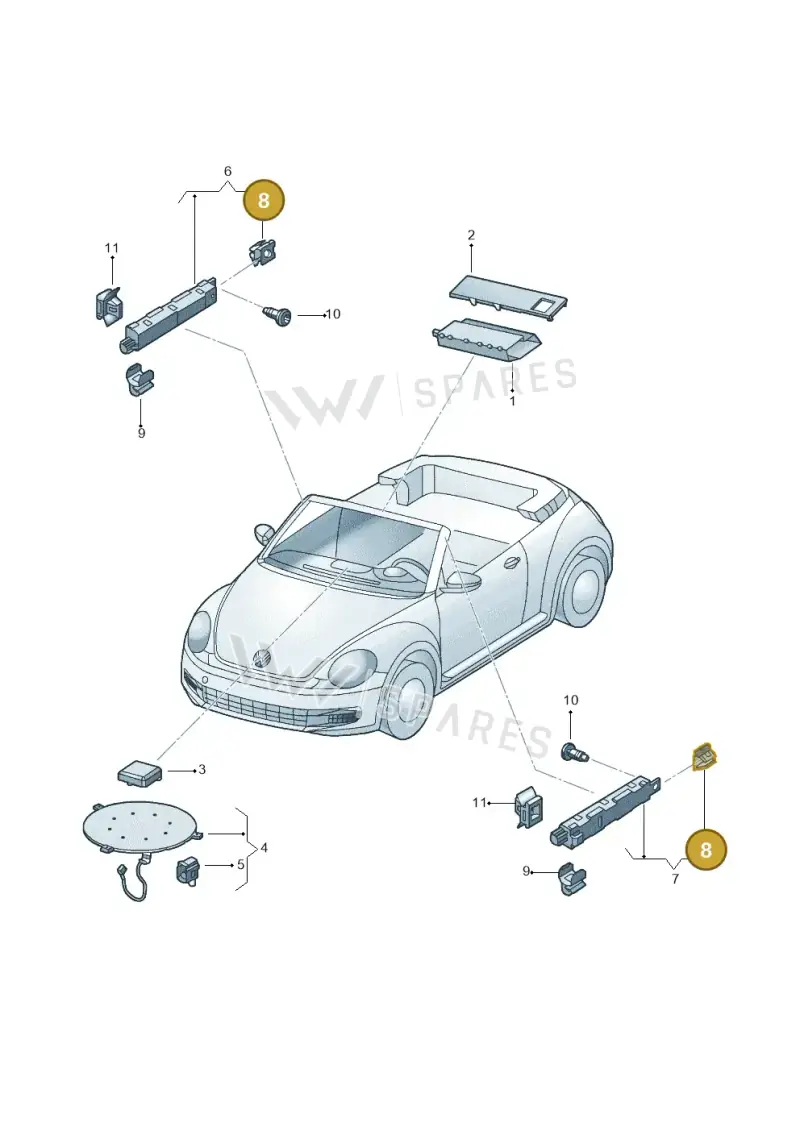 WHT004693 — Volkswagen New beetle cabriolet (2011-2016) diagram 716035100, position 8