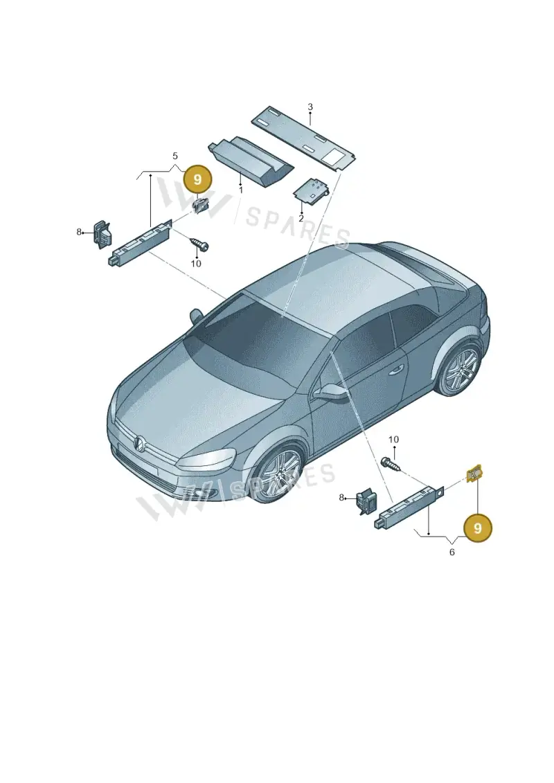 WHT004693 — Volkswagen Golf Cabriolet (2011-2016) diagram 718035100, position 9