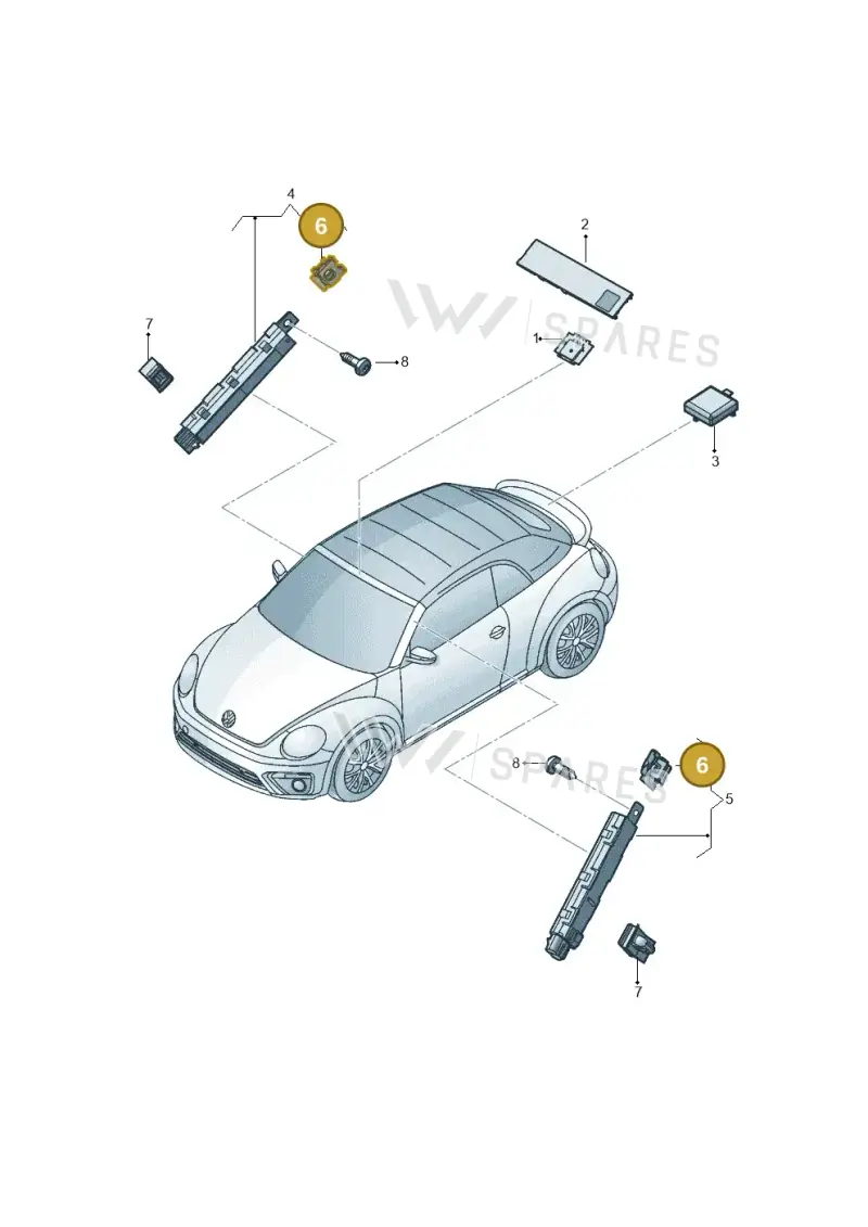 WHT004693 — Volkswagen Beetle Cabriolet (2016-2019) diagram 802035100, position 6