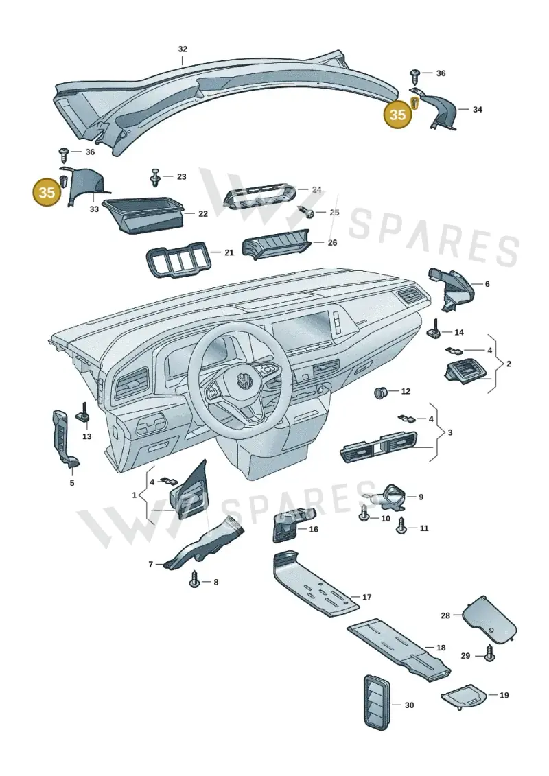 WHT004694 — Volkswagen Multivan (2021-) diagram 7t0819300, position 35