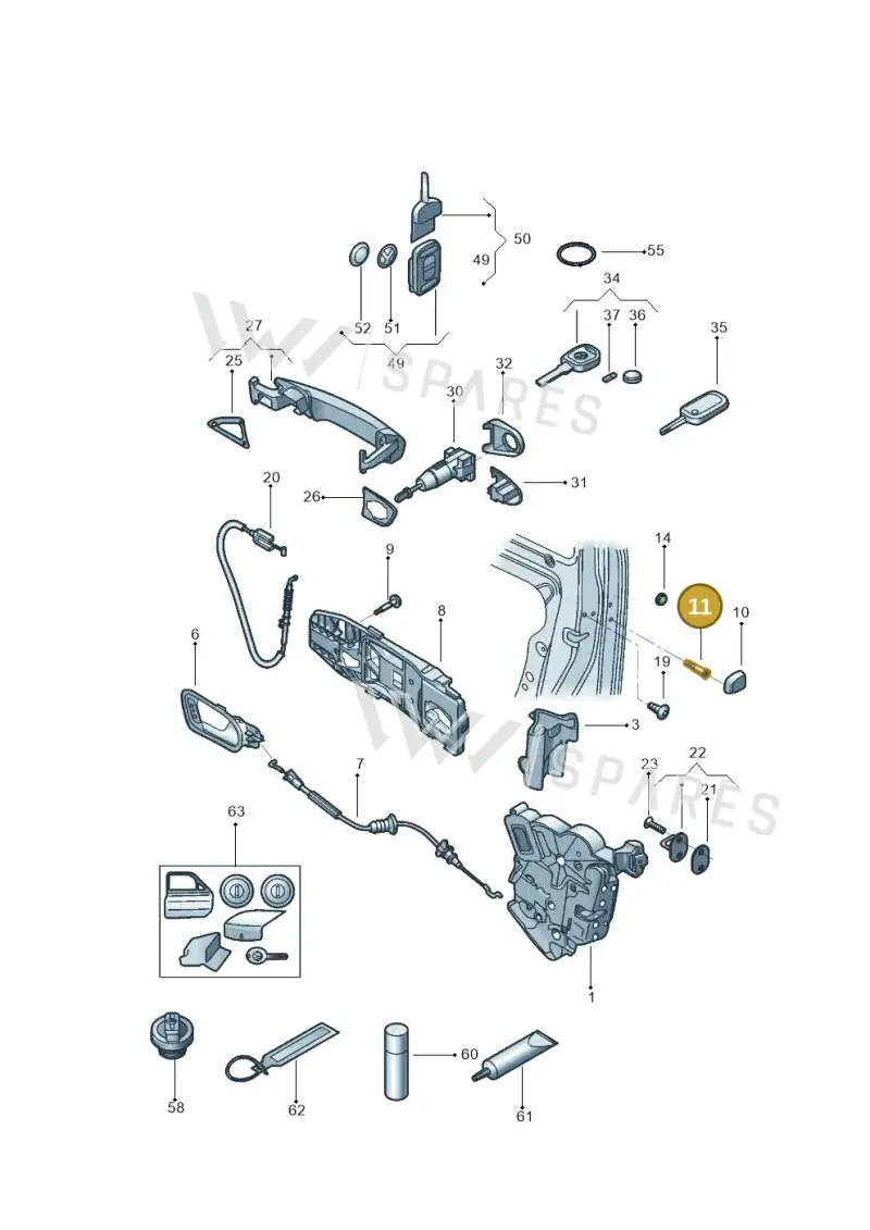 WHT004715A — Volkswagen Up! 1.0 TSI (2013-2017) diagram 559837000, position 11