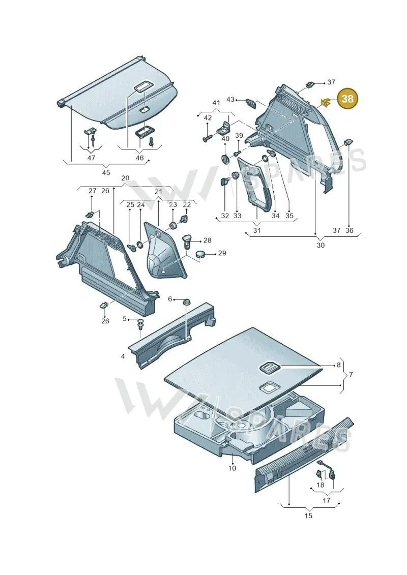 WHT004723 — Audi Q3 quattro 2.0 (2016-2019) diagram 895863090, position 38
