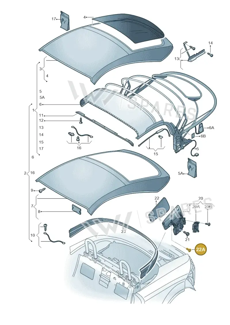 WHT004725 — Audi TTS Coupe 2.0 (2010-2014) diagram 609871000, position 22A