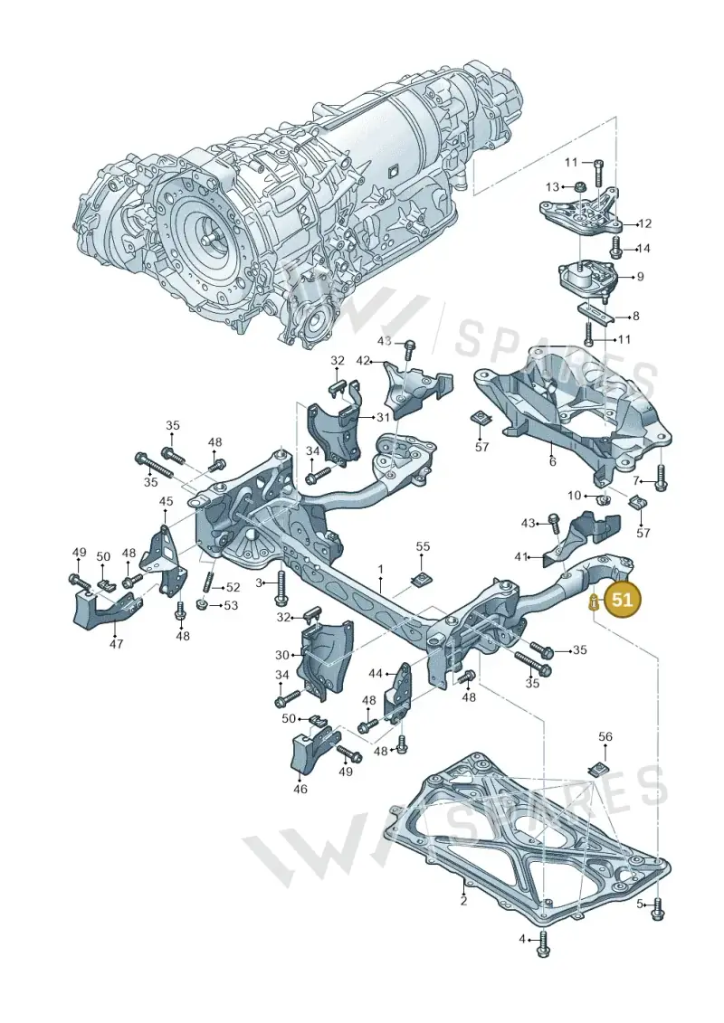 WHT004734 — Audi A8L qu. 3.0 TDI (2009-2014) diagram 696399600, position 51