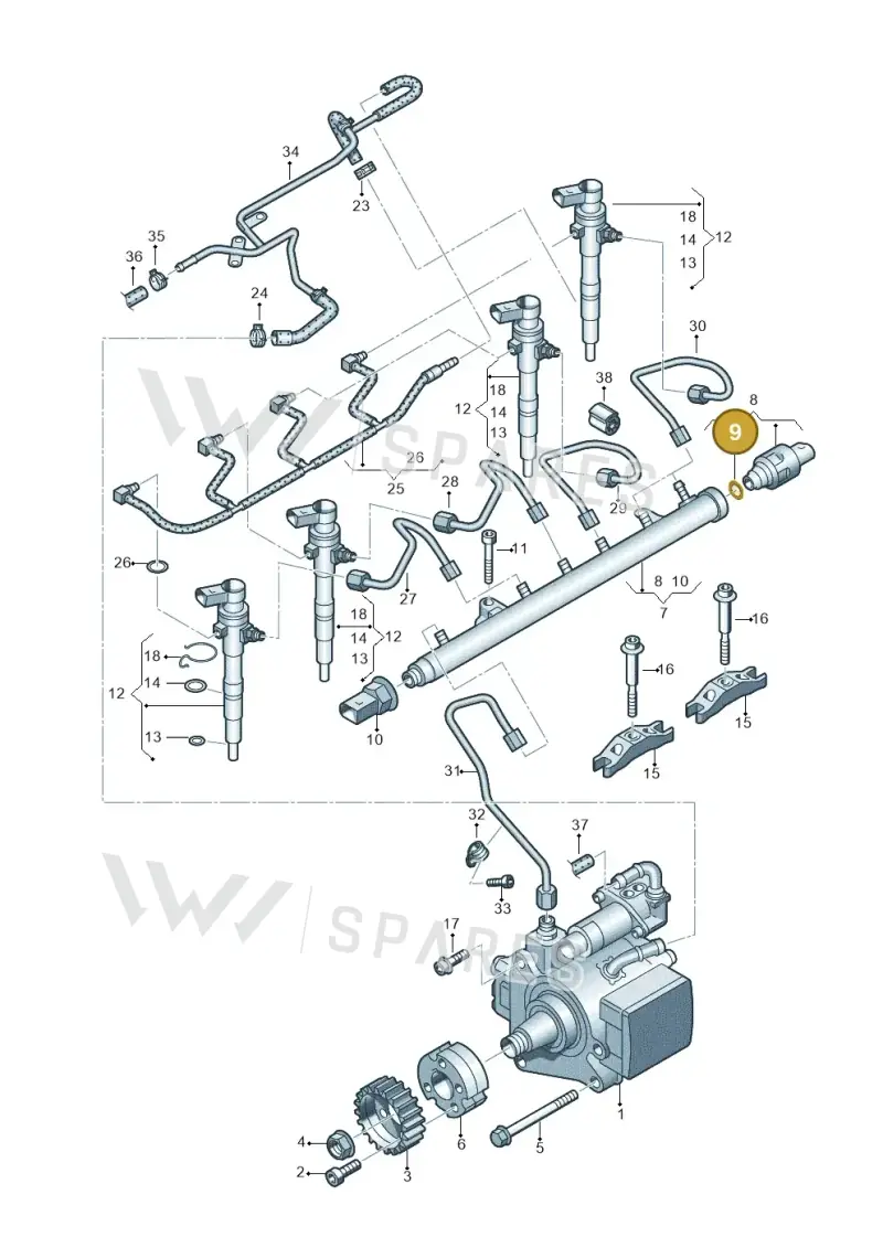 WHT004740 — Volkswagen Caddy kombi (2015-2020) diagram 694130300, position 9