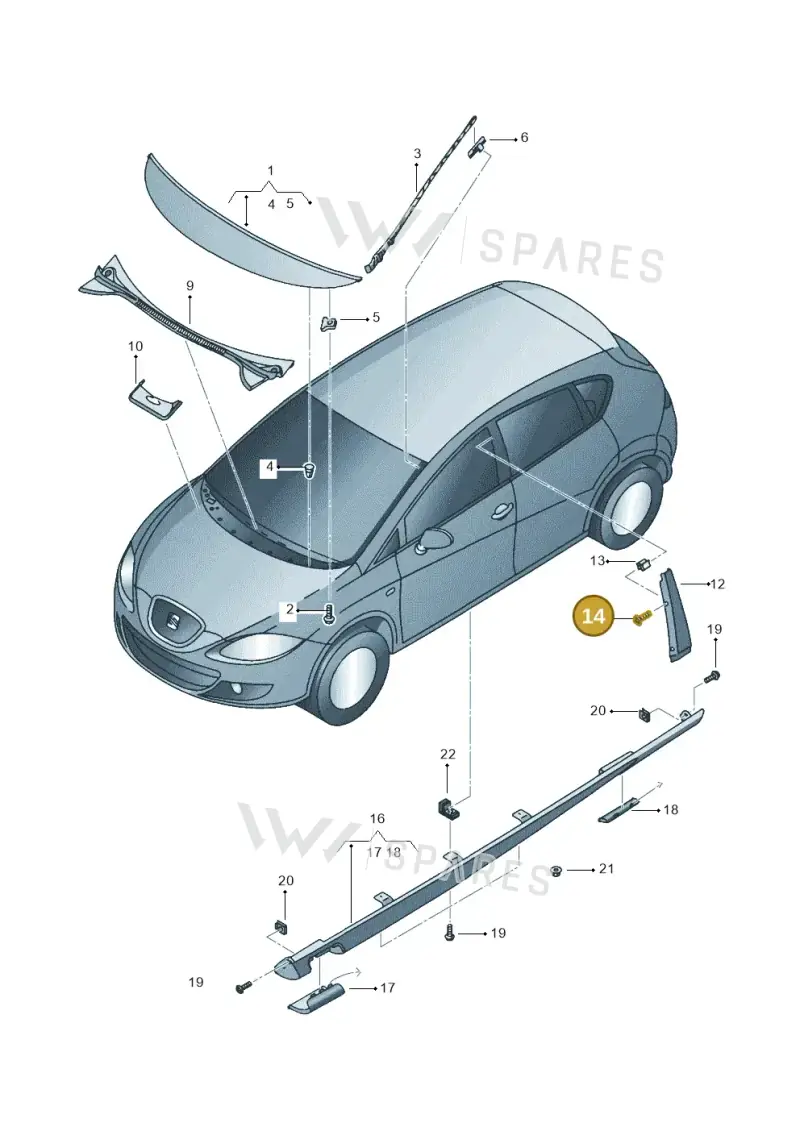 WHT004753 — SEAT Leon Stylance (2010-2012) diagram 456853000, position 14
