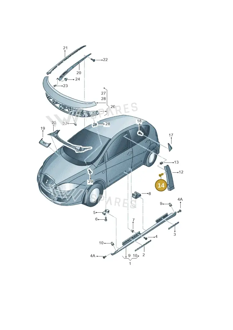 WHT004753 — SEAT Altea XL (2013-) diagram 418853000, position 14