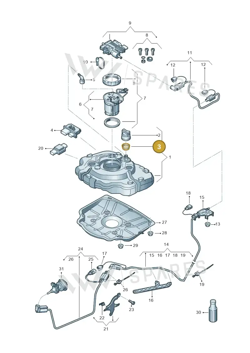 WHT004793 — Volkswagen Touareg BlueMotion (2014-2018) diagram 787253740, position 3