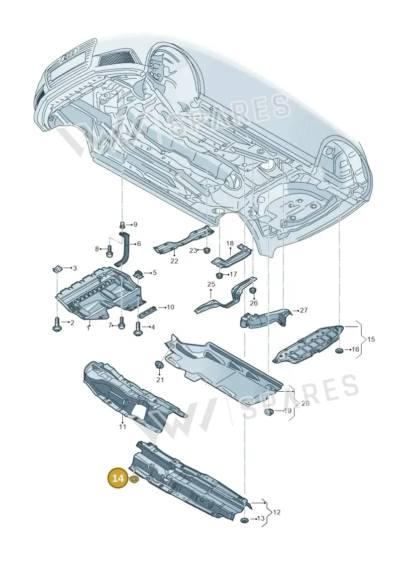 WHT004795 — Audi A1 Sportback (2014-2018) diagram 792825100, position 14