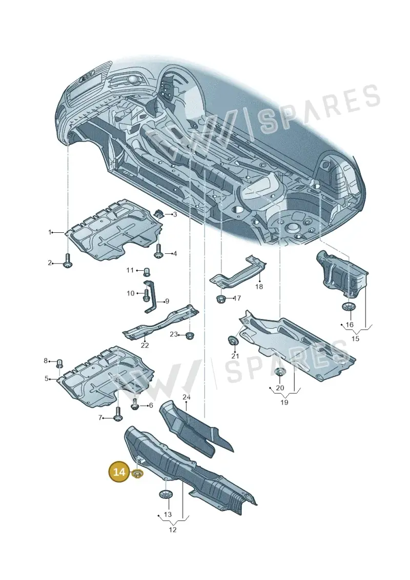 WHT004795 — Audi A1 Sportback (2014-2018) diagram 708825000, position 14
