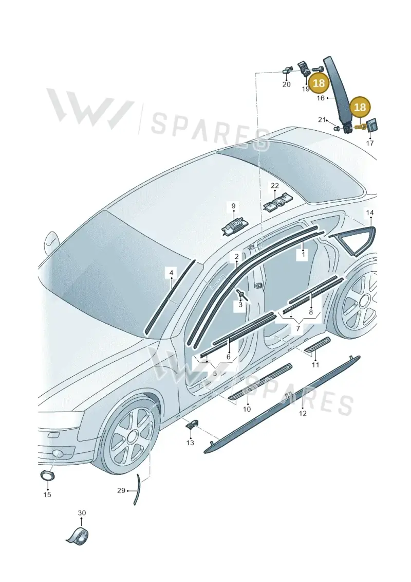 WHT004828 — Audi A5 Sportback (2011-2017) diagram 620853200, position 18