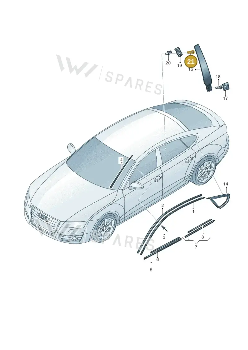 WHT004828 — Audi A7 Sportback (2014-2018) diagram 765853100, position 21
