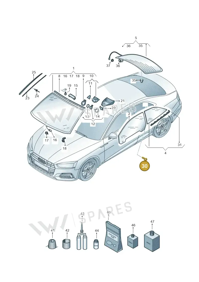 WHT004905 — Audi A5 Sportback (2016-2025) diagram 897845010, position 30