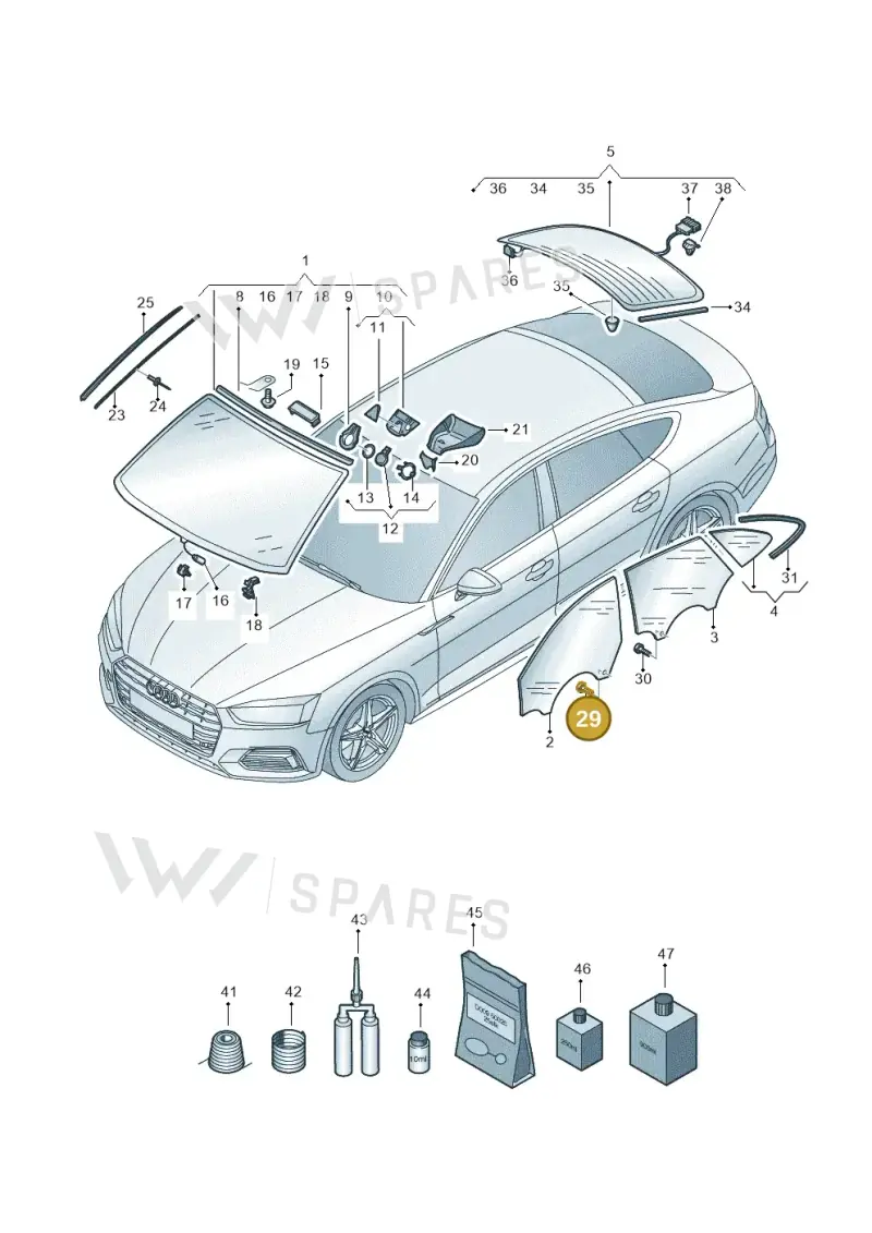 WHT004905 — Audi RS5 Sportback (2017-2025) diagram 897845110, position 29+30
