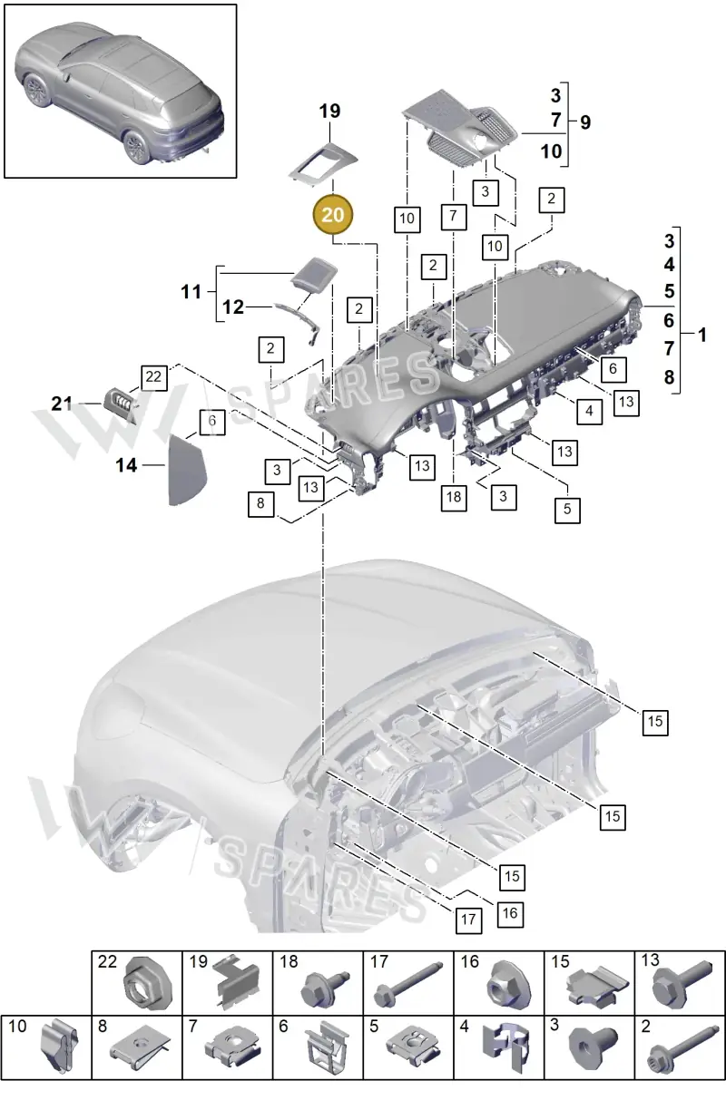 WHT004906 — Porsche Cayenne (2017-2023) diagram p51809000, position 20