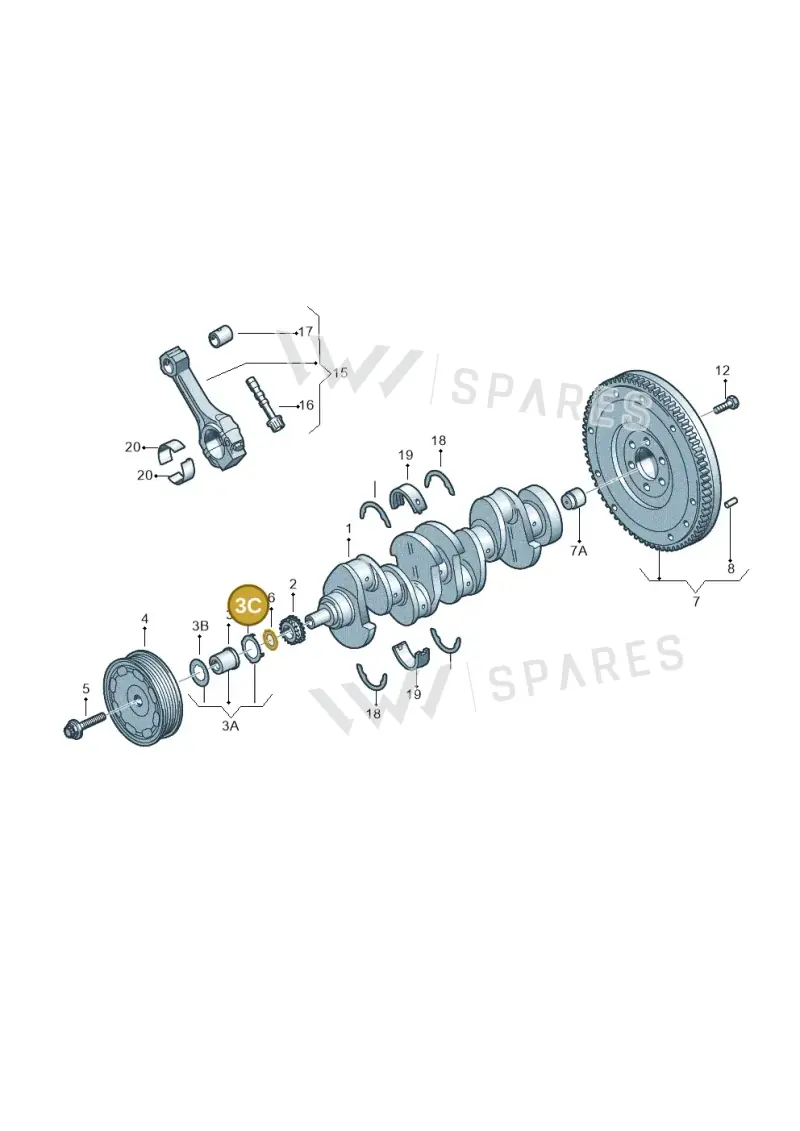 WHT005162 — Volkswagen Passat CC (2011-2016) diagram 737105100, position 3C